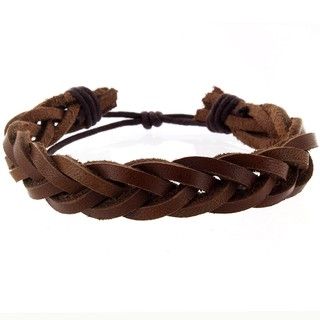 Handmade Braided Leather Cuff Wristband