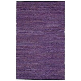Hand woven Matador Purple Leather Rug (4 x 6)
