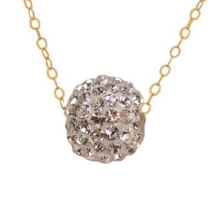 10k Yellow Gold White Crystal Necklace