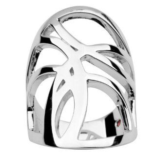 ELLE Sterling Silver Abstract Wide Band Ring Claire