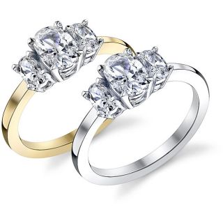 14k Gold 1 1/2ct TDW Three stone Diamond Engagement Ring (I, SI3