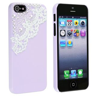 BasAcc Apple iPhone 5 Purple with Lace and Pearl Case