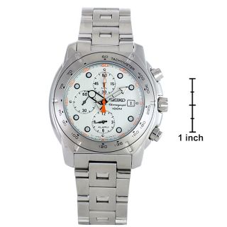 Seiko Chronograph White Dial Stainless Steel Watch