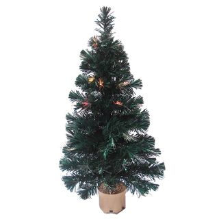 Multicolor 3 foot Fiber Optic Christmas Tree with 90 Fiber Optic Tips