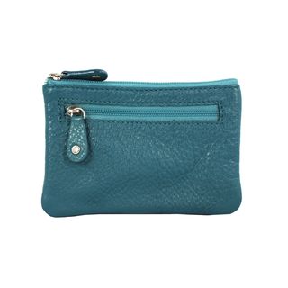 Turquoise Leather Multi purpose Keychain Wallet
