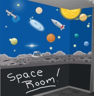 Space Wall Mural Decals Solar System Wall Stickers for