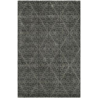 Martha Stewart Strolling Rock Garden/ Grey Wool/ Viscose Rug (3 9 x 5