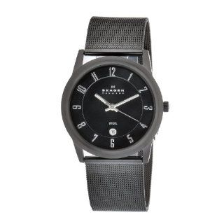 Skagen Mens 124XLBBB Quartz Stainless Steel Black Dial Watch Watches