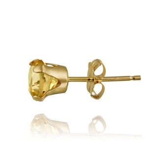 Glitzy Rocks 14k Yellow Gold 4/5ct TGW 5 mm Citrine Stud Earrings