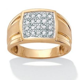 Isabella Collection 18k Gold over Silver Mens 1/2ct TDW Diamond Ring