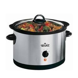 Rival 6 Quart Slow Cooker Crock Pot, Stainless Steel