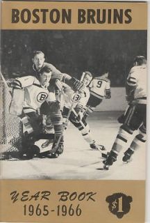 1965 66 Boston Bruins Yearbook Eddie Johnston on the cover