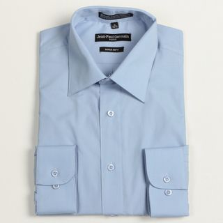 Jean Paul Germain Mens Medium Blue Convertible Cuff Dress Shirt