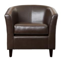 Christopher Knight Home Preston Bonded Leather Brown Club Chair