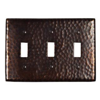 The Copper Factory CF127AN Solid Hammered Copper Triple Switch Plate