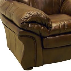 Chicago Brown Italian Leather Sofa and Two Chairs