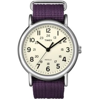 Timex Womens Weekender Purple Slip through Strap Watch