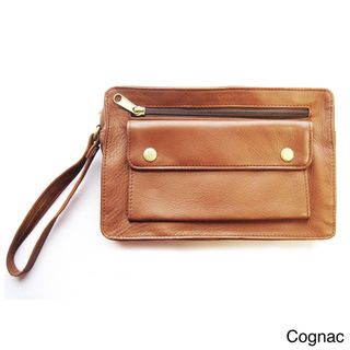 Unisex Leather Accessories Bag with Wrist Strap