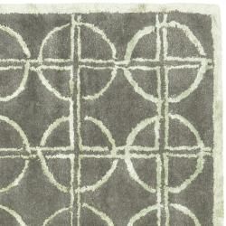 Handmade Soho Eternal Deco Grey/ Green N. Z. Wool Rug (6 Square