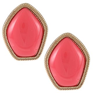 LinaJoy Goldtone Created Red Coral Fashion Earrings