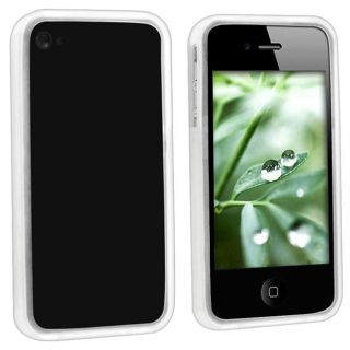 Clear White Bumper TPU Rubber Case for Apple iPhone 4