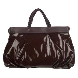 Salvatore Ferragamo Burgundy Patent Leather Tote Bag
