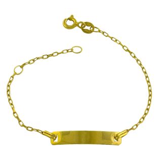 14k Yellow Gold Cable Link Baby ID Bracelet