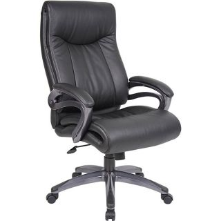 Boss LeatherPlus Bonded Leather Pillow Top Executive Chair with Padded