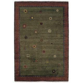 Nepalese Hand knotted Green Sol Moss Wool Rug (2 x 3) Today $239.00