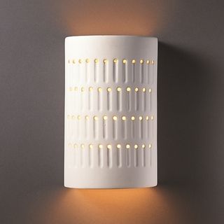 One light Cactus Cylinder Bisque Outdoor Wall Sconce