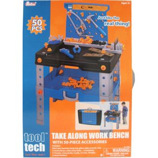 Boys Plastic Tool Tech Take along Casual Work Bench Set (50 Piece