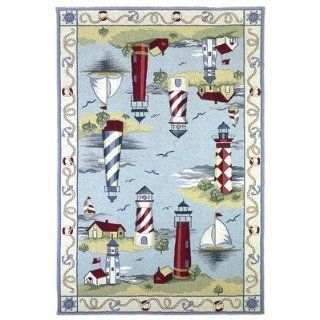 Colonial Lake House Nautical Novelty Rug Size Runner 2 x