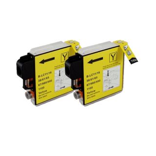 Brother LC61 Compatible Yellow Ink Cartridge (Pack of 2)