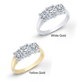 14k Gold 1ct TDW Diamond 3 stone Engagement Ring (J K, I2 I3) Today $