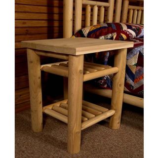 Rustic Log Adirondack Nightstand Table
