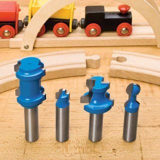 Train Track Router Bits, Set of 4  