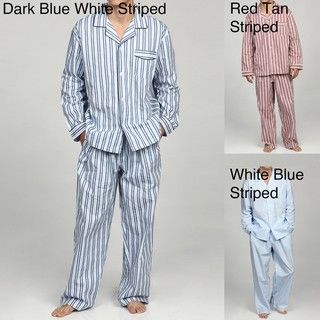 Alexander Del Rossa Mens Striped Cotton Pajama Set