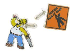 Homer Simpson Man at Work Cufflinks with Presentation Box