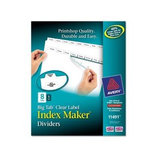 Avery White Index Maker with Big Tab (8 Tab)
