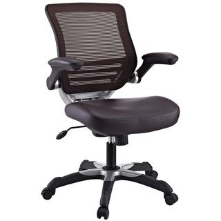 Focus Brown Mesh Back Faux Leather Office Chair