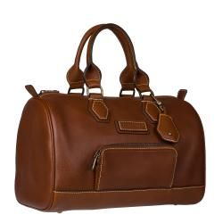 Longchamp Brown Leather Bowler Handbag