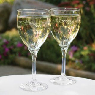 Bride & Groom Wine Glasses   Personalized 
