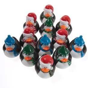 Holiday Penguin Rubber Ducks Toys & Games