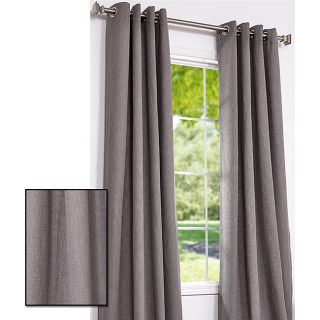 Dark Grey Cotton Linen 84 inch Grommet Curtain Panel