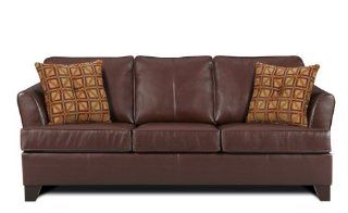 Simmons Upholstery Umber Brown Soft Leather Queen Size