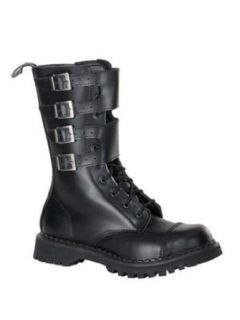 Black Demonia Steel Toe Leather Boot   5 Clothing