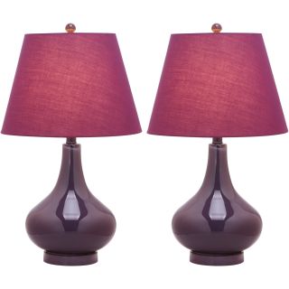 Amy Gourd Glass 1 light Dark Purple Table Lamps (Set of 2) Today $204