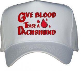 Give Blood Tease a Dachshund White Hat / Baseball Cap