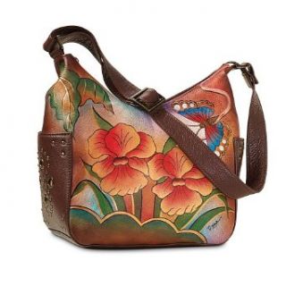 Orchid Sunset Hand Painted Leather Purse Clothing