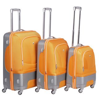 Olympia Majestic Hybrid Orange 3 piece Spinner Luggage Set